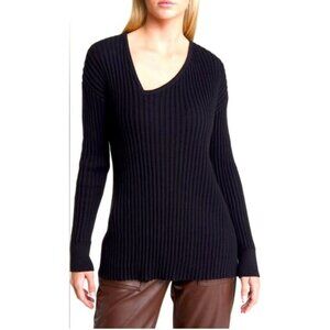 Open Edit Womens Asymmetric V-Neck Tunic Sweater Size M